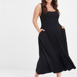 Bloomchic Black Modal Pocket Tank Dress